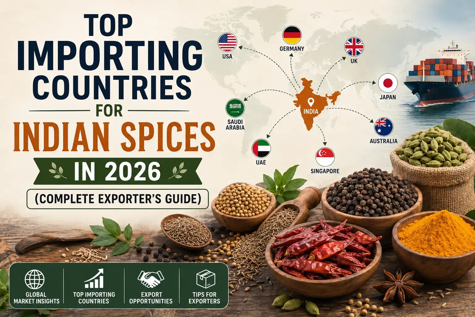 Top Importing Countries for Indian Spices in 2026 (Complete Guide)