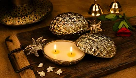 Golden Pineapple Candle Holder - Home Decor supplier, exporter & wholesale manufacturer
