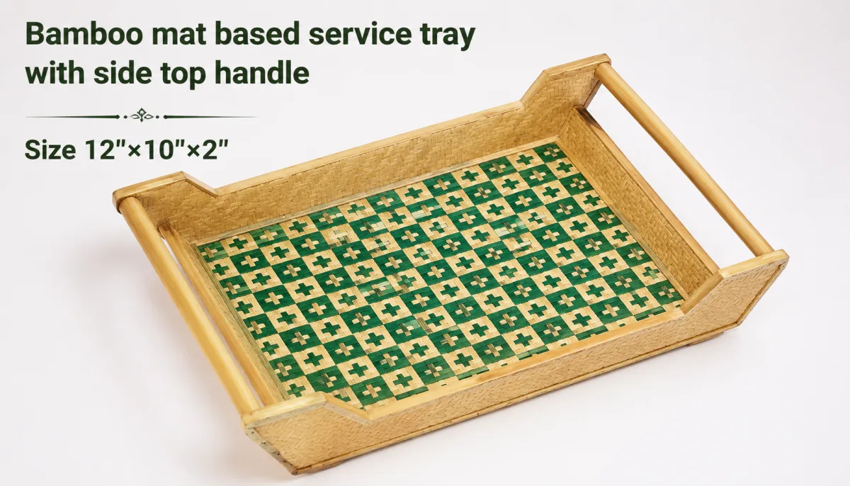 Bamboo Mats Based Service Tray - Handcraft supplier, exporter & wholesale manufacturer