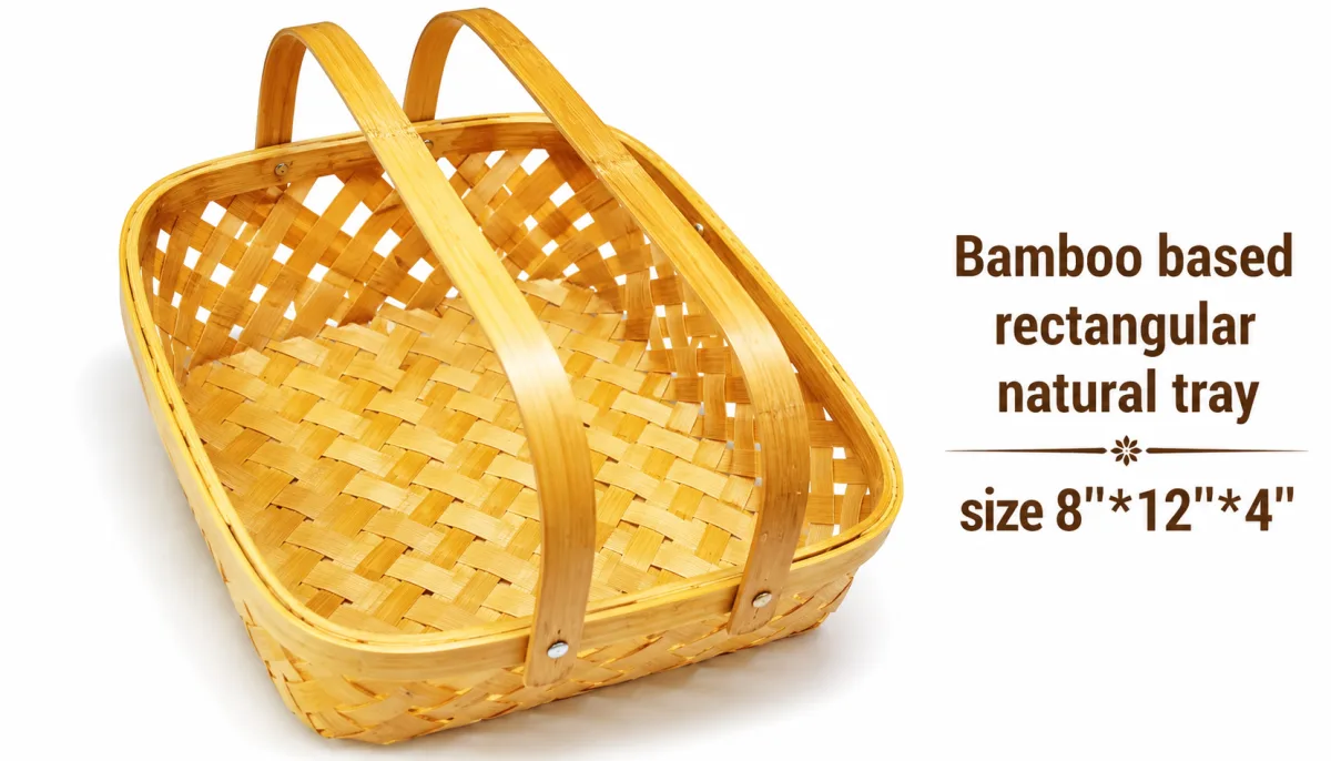 Bamboo Based Rectangular Natural Tray - Handcraft supplier, exporter & wholesale manufacturer