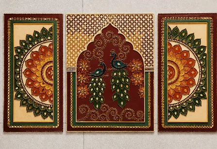 Peacock and Flower Lippan Art - Handcraft supplier, exporter & wholesale manufacturer