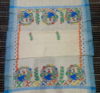 Handpainted Khadi Cotton Dupatta - Apparel & Fashion supplier, exporter & wholesale manufacturer