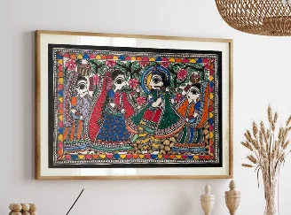 Radha Krishna Madhubani Painting - Handcraft supplier, exporter & wholesale manufacturer