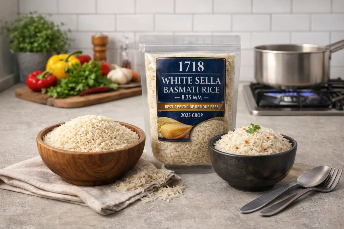 1718 White Sella Basmati Rice - Food & Beverages supplier, exporter & wholesale manufacturer