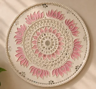 18 inch Lotus Mandala art on White