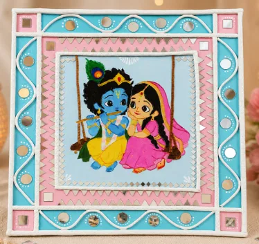 10x10 inch Radhe Krishna Lippan Art