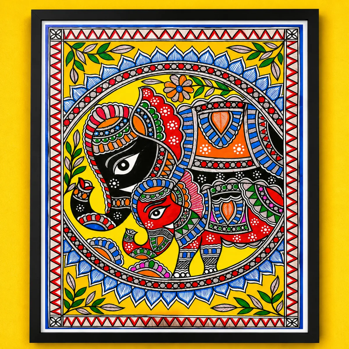 Madhubani krishna painting