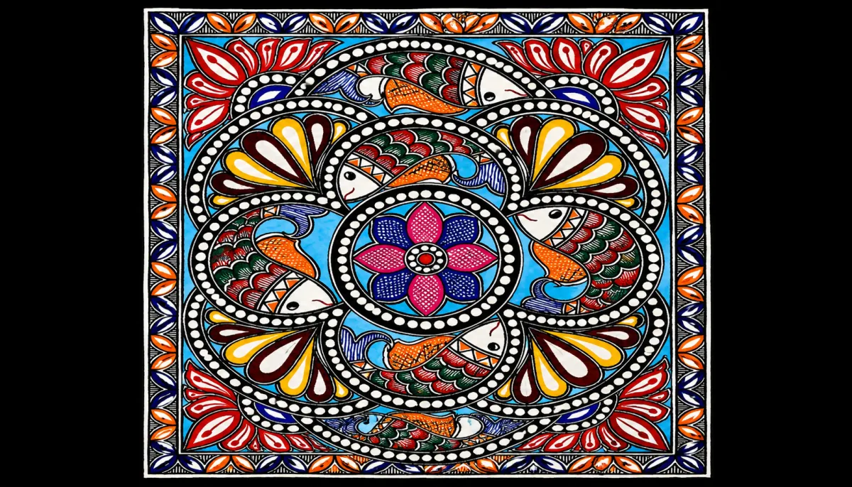 Madhubani Fish and Floral Painting - Handcraft supplier, exporter & wholesale manufacturer