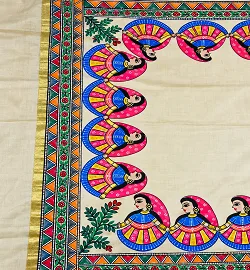 Madhubani Painting on Dupatta - Handcraft supplier, exporter & wholesale manufacturer