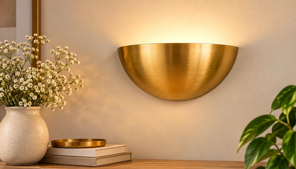 Hemisphere Bowl Shape Polished Brass Finish Wall Sconce - Handcraft supplier, exporter & wholesale manufacturer