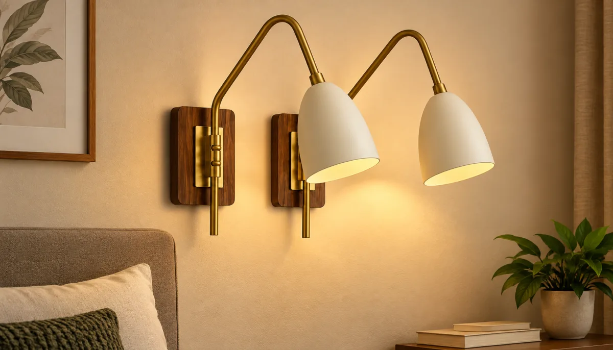 Wooden and brass bed side wall sconce - Handcraft supplier, exporter & wholesale manufacturer