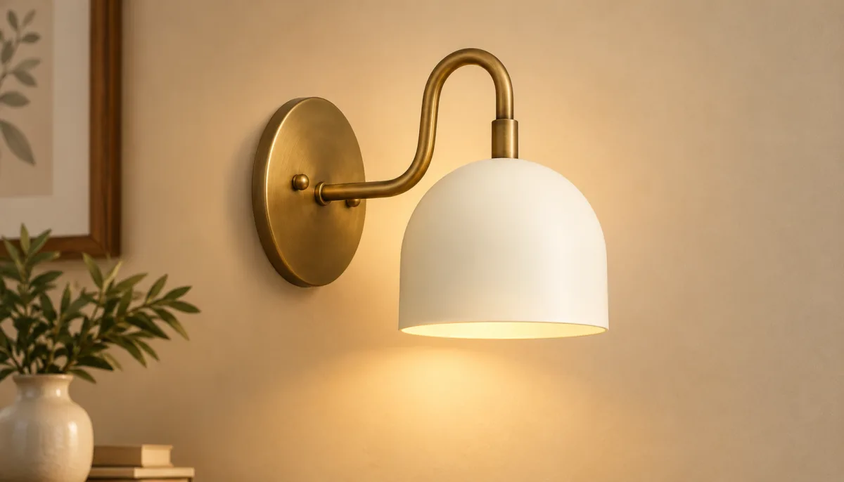 Off-white Matte shade with Brass pipe antique patina finish wall sconce - Handcraft supplier, exporter & wholesale manufacturer