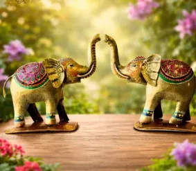Handpainted Iron Elephant Showpiece(SA007) - Handcraft supplier, exporter & wholesale manufacturer