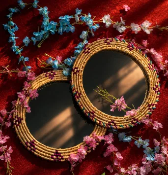 Moonj Woven Wall Mirror - Handcraft supplier, exporter & wholesale manufacturer