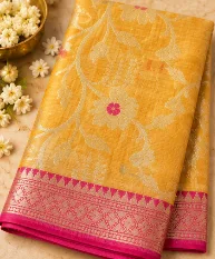 Yellow Silk Saree - Apparel & Fashion supplier, exporter & wholesale manufacturer