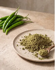 Green Chilli Dehydrated Powder - Food & Beverages supplier, exporter & wholesale manufacturer